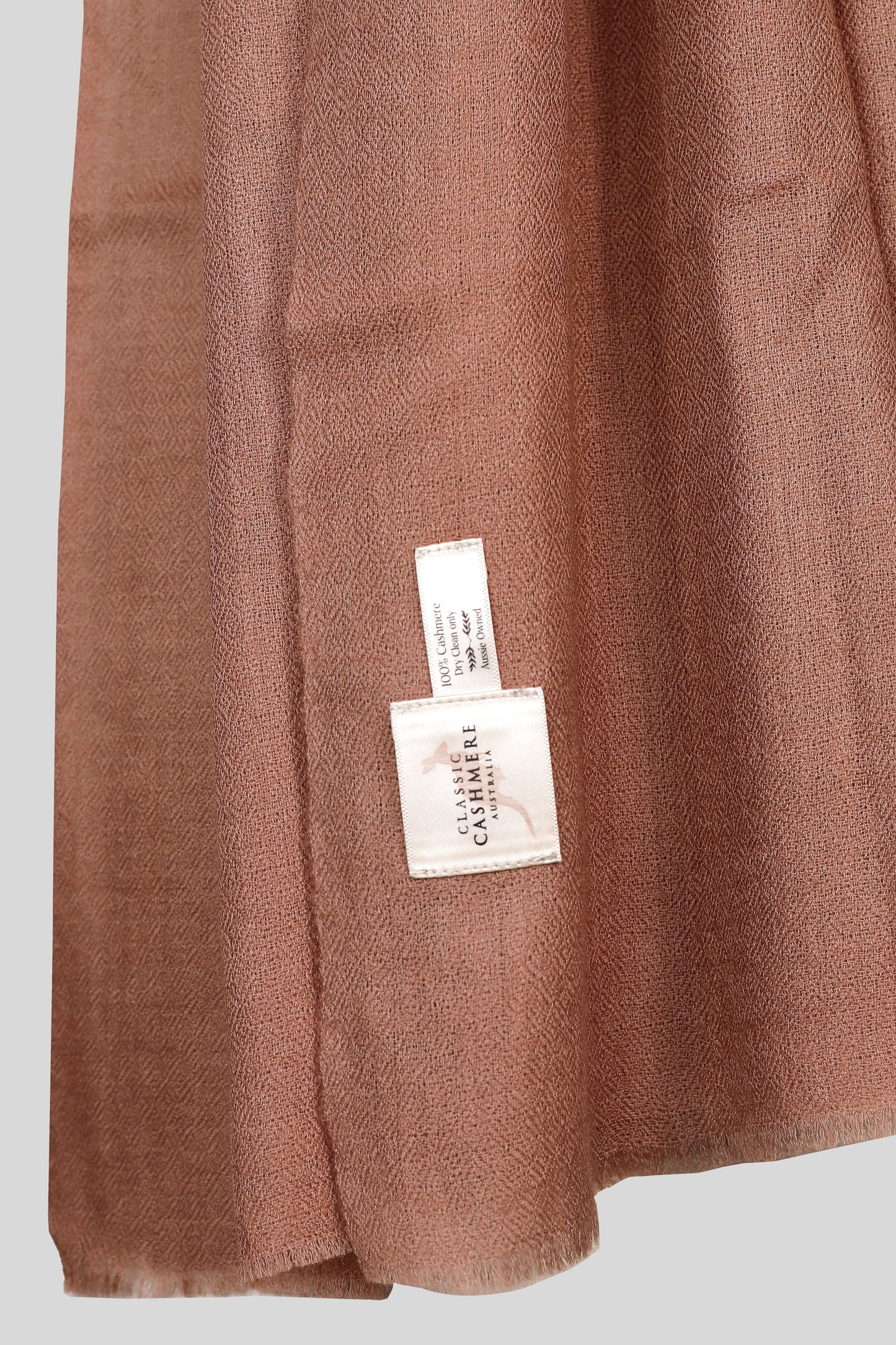 Earthy Brown Pure Cashmere Lightweight Shawl