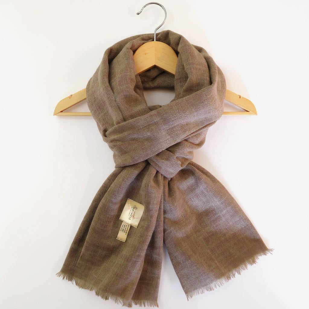 Women’s Chambray Rustic Coffee Cashmere Scarf – 100% Pure & Luxuriously Soft