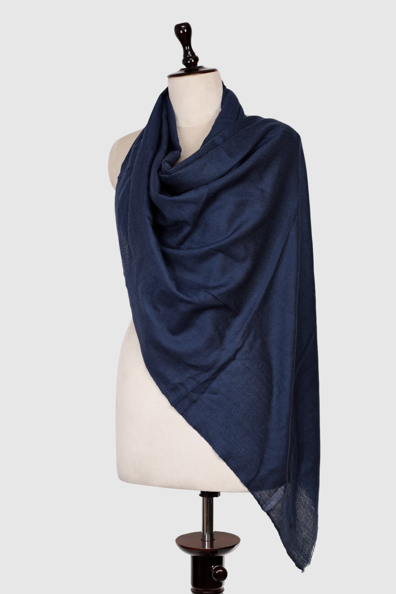 Navy Blue Pure Cashmere Lightweight  Shawl