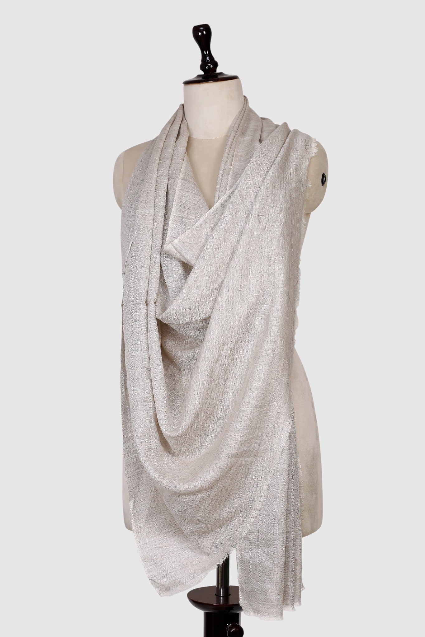 Ash Grey Pure Cashmere Lightweight Shawl