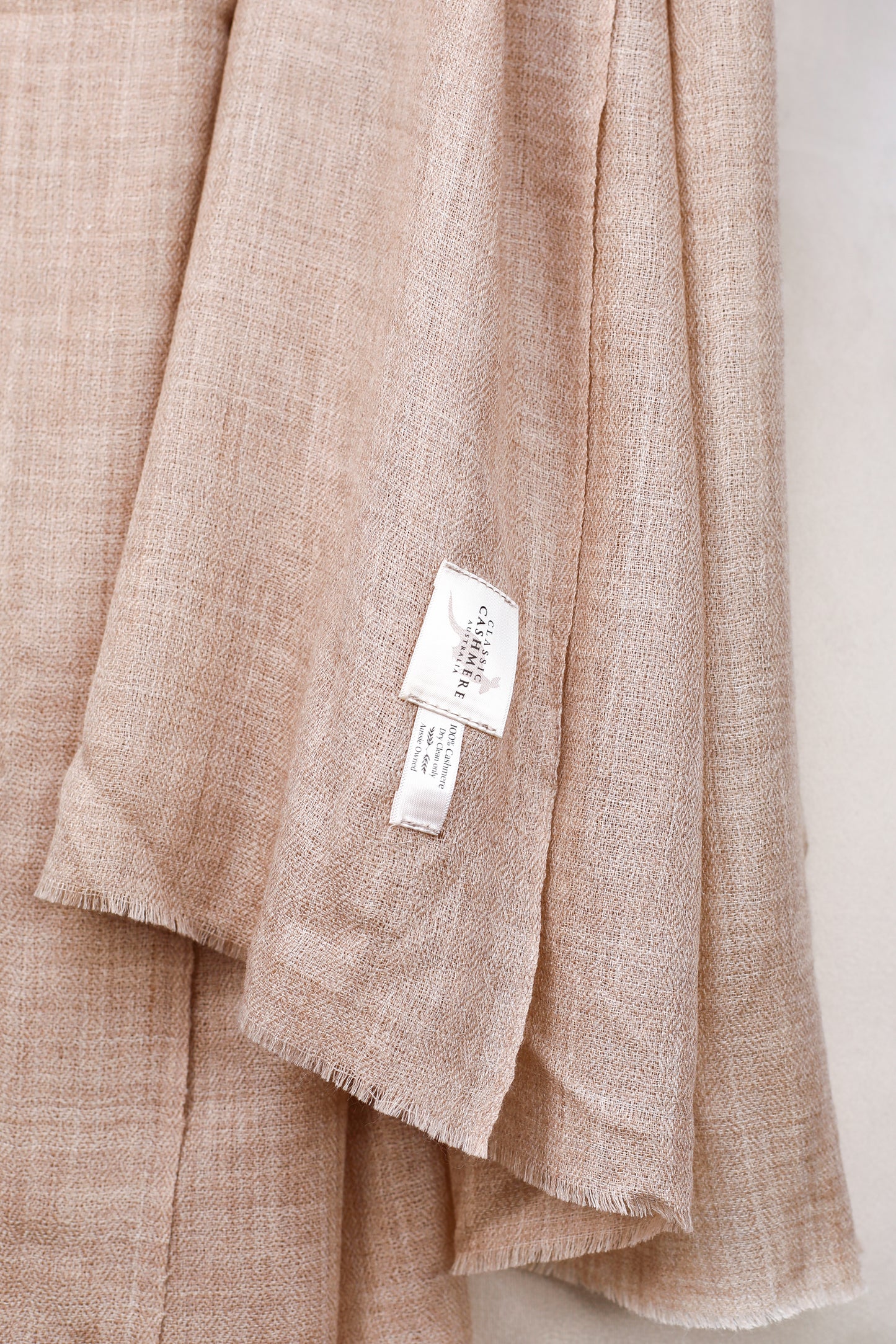 Women’s Tan Cashmere Scarf – 100% Pure & Luxuriously Soft