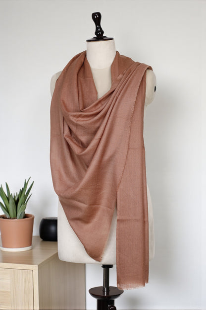 Women’s Earthy Brown Cashmere Scarf – 100% Pure & Luxuriously Soft