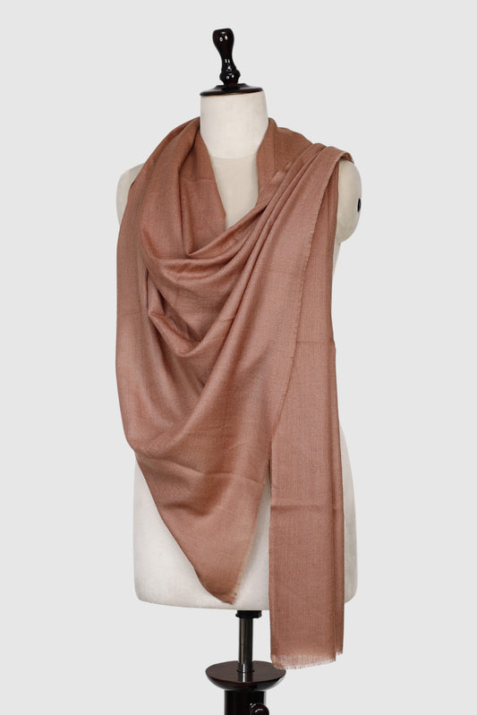 Earthy Brown Pure Cashmere Lightweight  Shawl