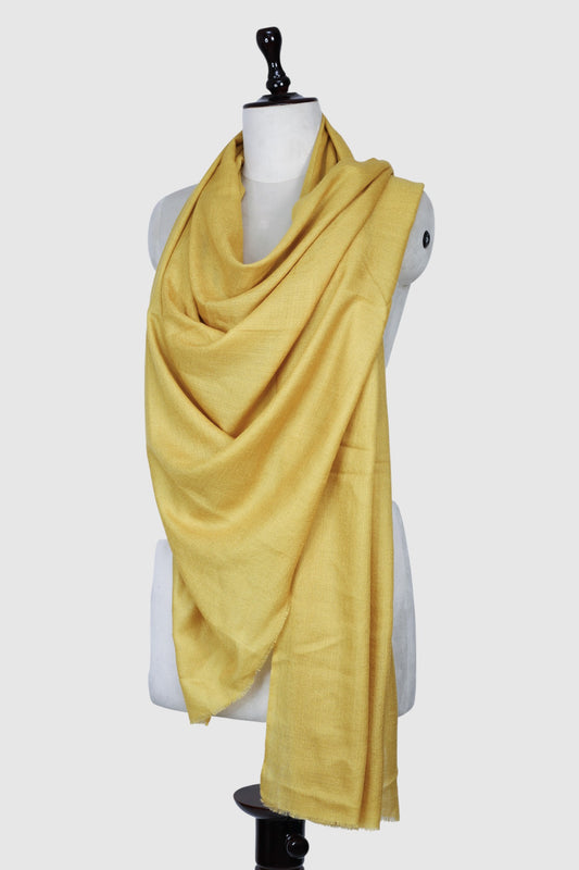 Mustard Yellow Pure Cashmere Lightweight  Shawl