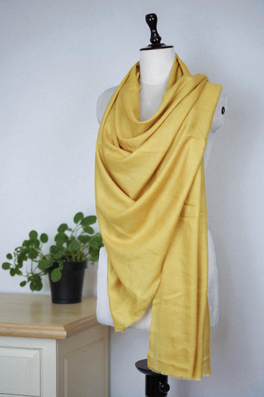 Women’s Mustard Yellow Cashmere Scarf – 100% Pure & Luxuriously Soft