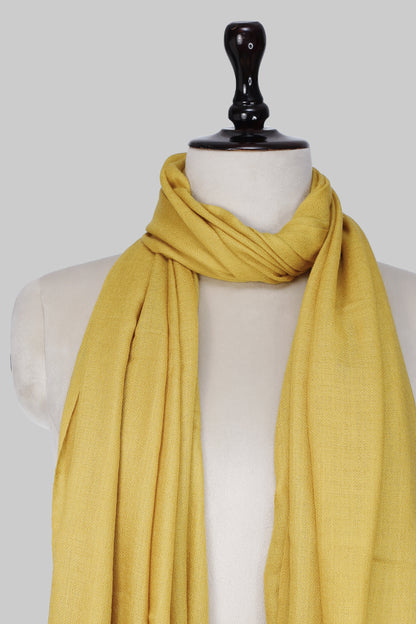 Mustard Yellow Pure Cashmere Lightweight  Shawl