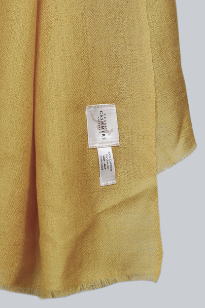Mustard Yellow Pure Cashmere Lightweight  Shawl
