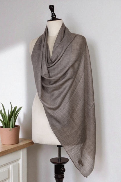Women’s Chambray Rustic Coffee Cashmere Scarf – 100% Pure & Luxuriously Soft