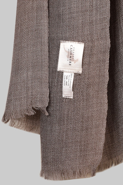 Women’s Chambray Rustic Coffee Cashmere Scarf – 100% Pure & Luxuriously Soft