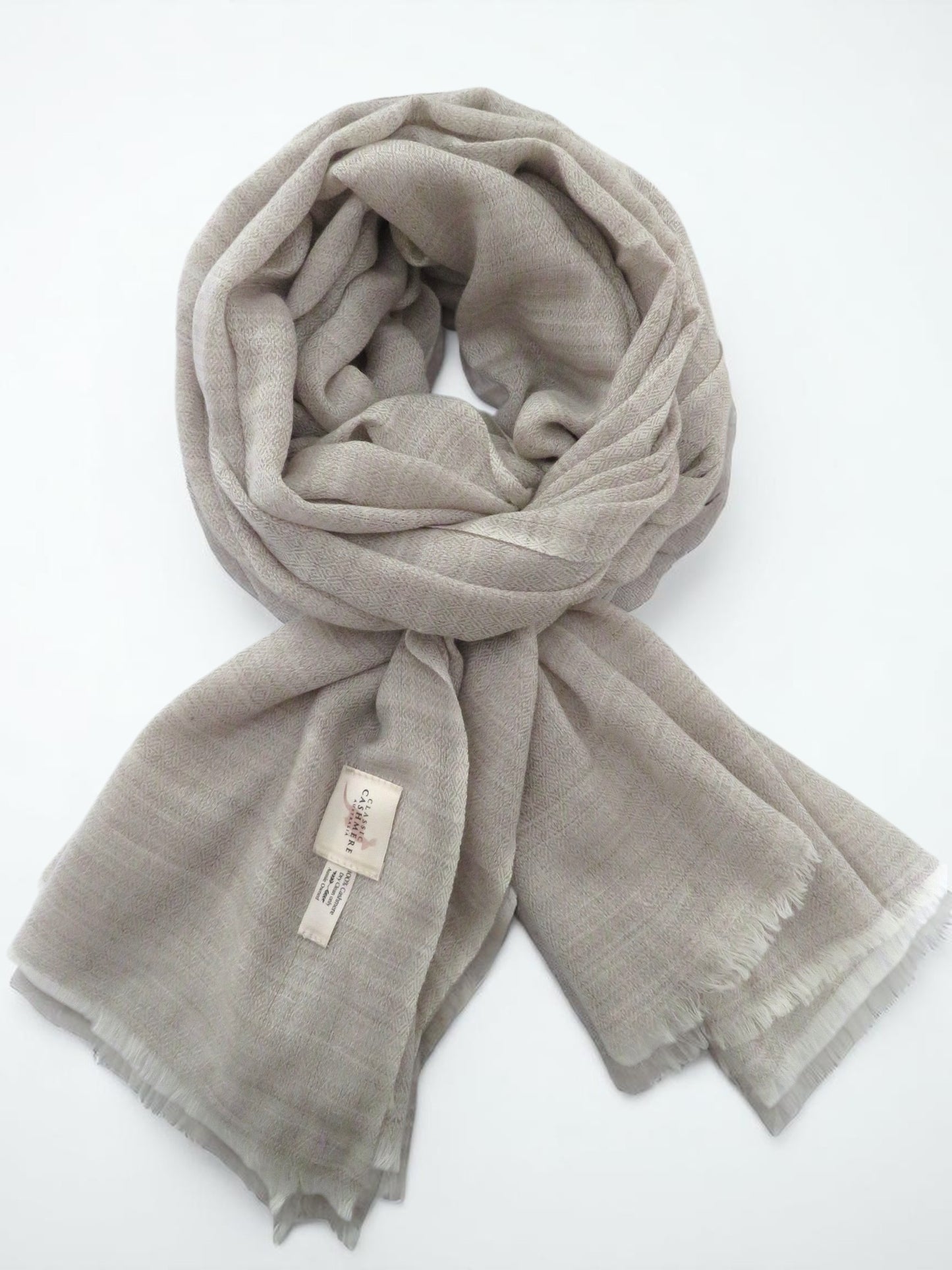 Ash Grey Pure Cashmere Lightweight Shawl