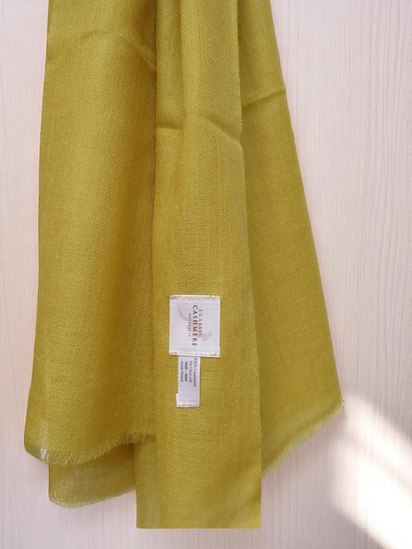 Mustard Yellow Pure Cashmere Lightweight  Shawl