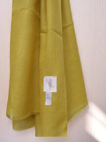 Mustard Yellow Pure Cashmere Lightweight  Shawl