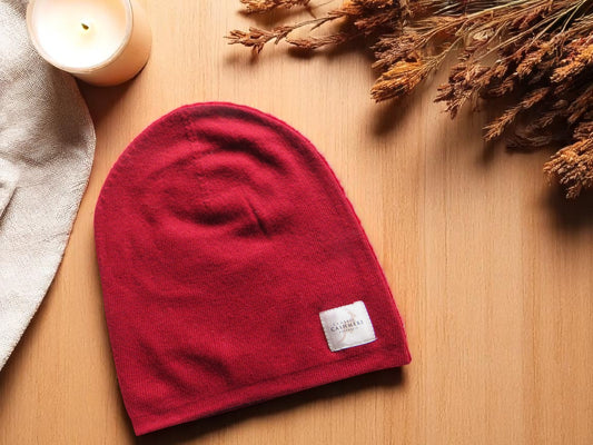 Kids Red Cashmere Beanie – Soft & Warm Winter Hat