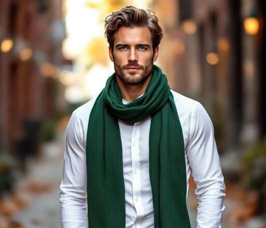 Men’s Emerald Green Cashmere Scarf – 100% Pure & Luxuriously Soft