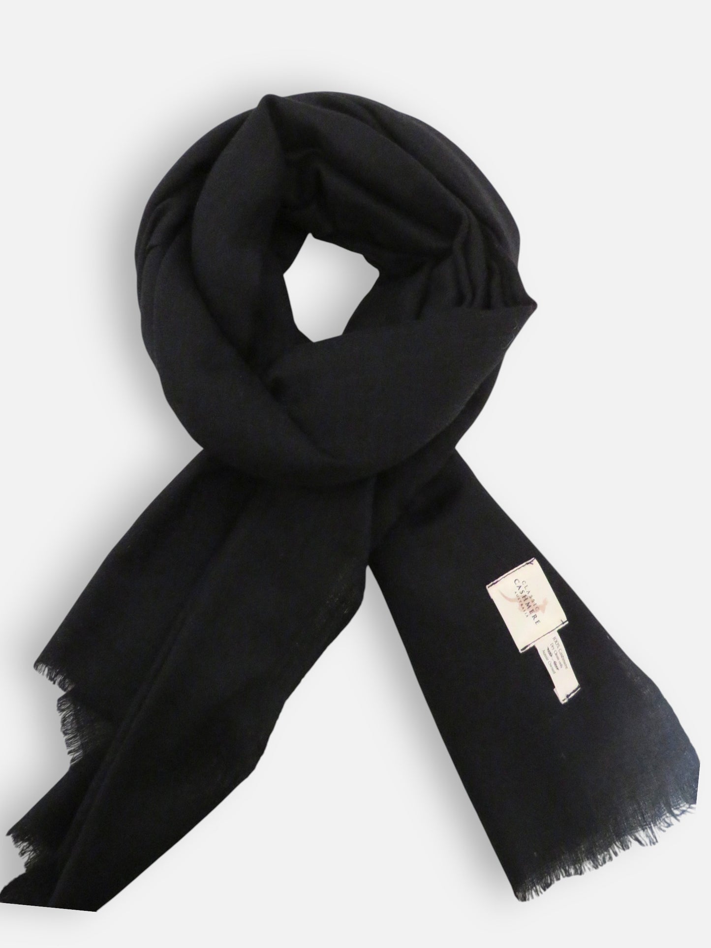 Women’s Black Cashmere Scarf – 100% Pure & Luxuriously Soft