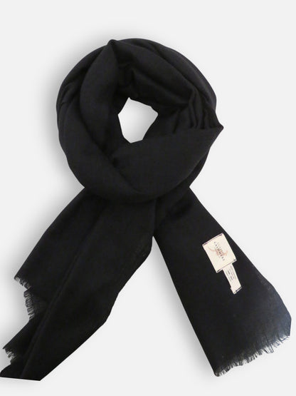 Women’s Black Cashmere Scarf – 100% Pure & Luxuriously Soft