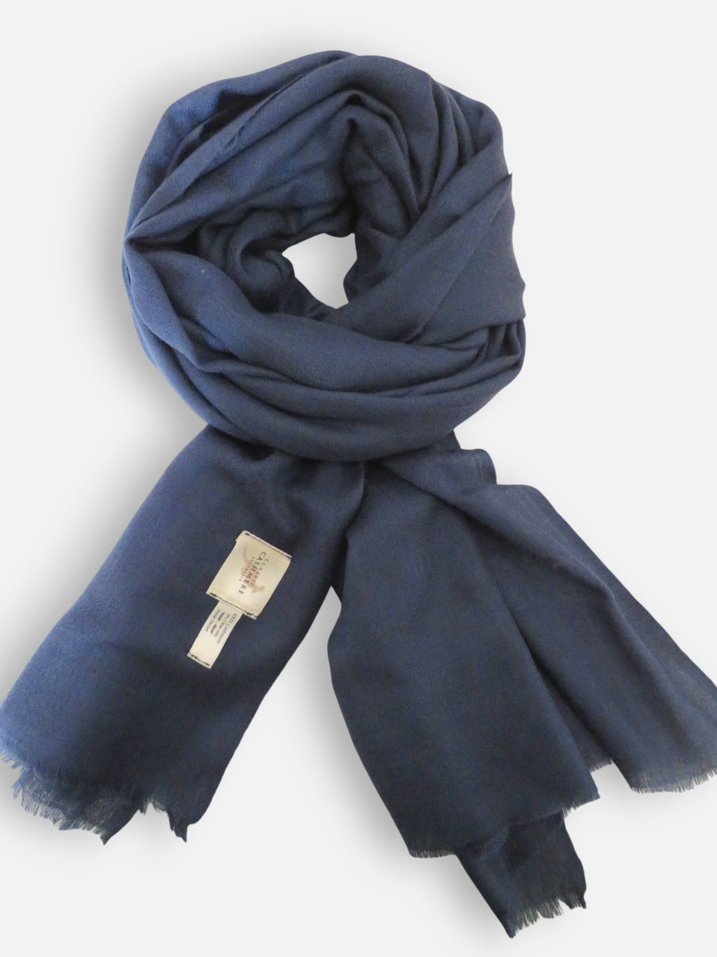 Women’s Navy Blue Cashmere Scarf – 100% Pure & Luxuriously Soft