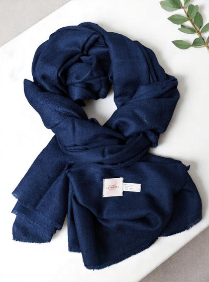 Men’s Navy Blue Cashmere Scarf – 100% Pure & Luxuriously Soft