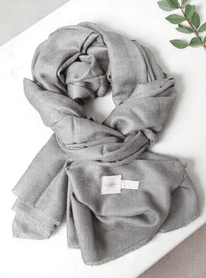 Men’s Ash Grey Cashmere Scarf – 100% Pure & Luxuriously Soft