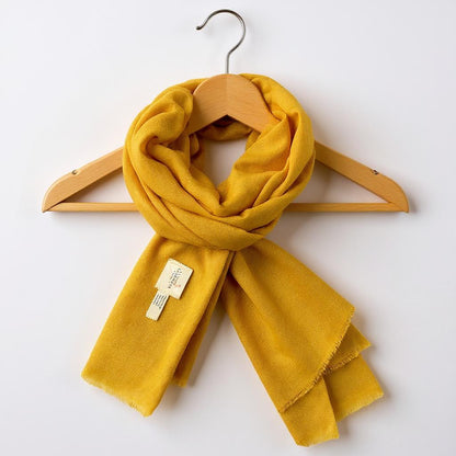 Mustard Yellow Pure Cashmere Lightweight  Shawl
