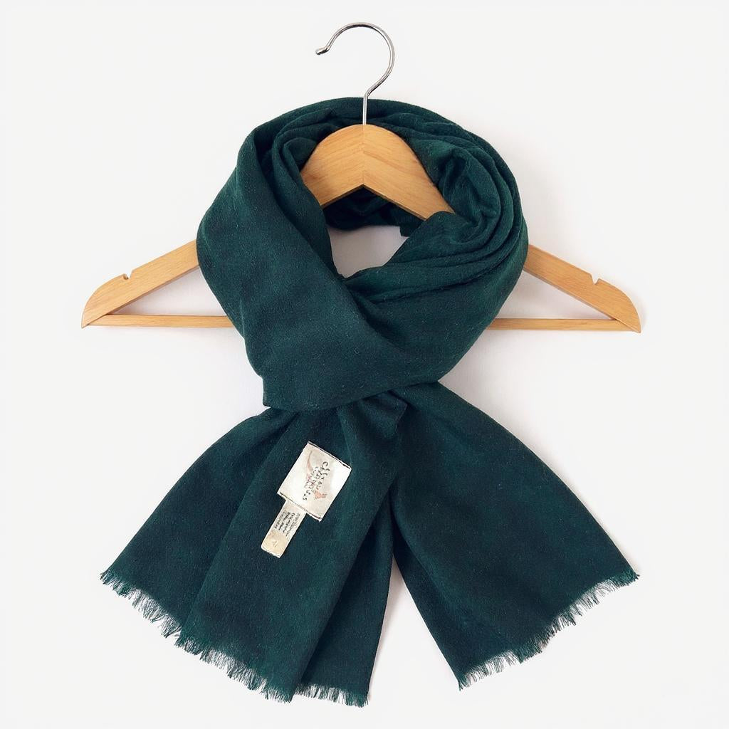 Emerald Green Pure Cashmere Lightweight  Shawl
