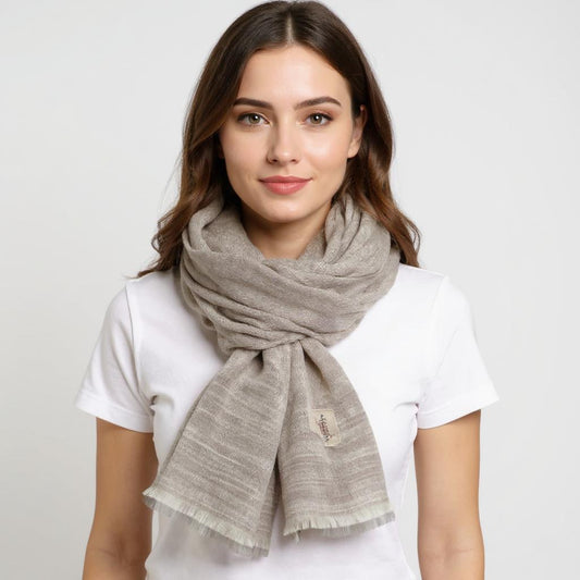 Women’s Ash Grey Cashmere Scarf – 100% Pure & Luxuriously Soft