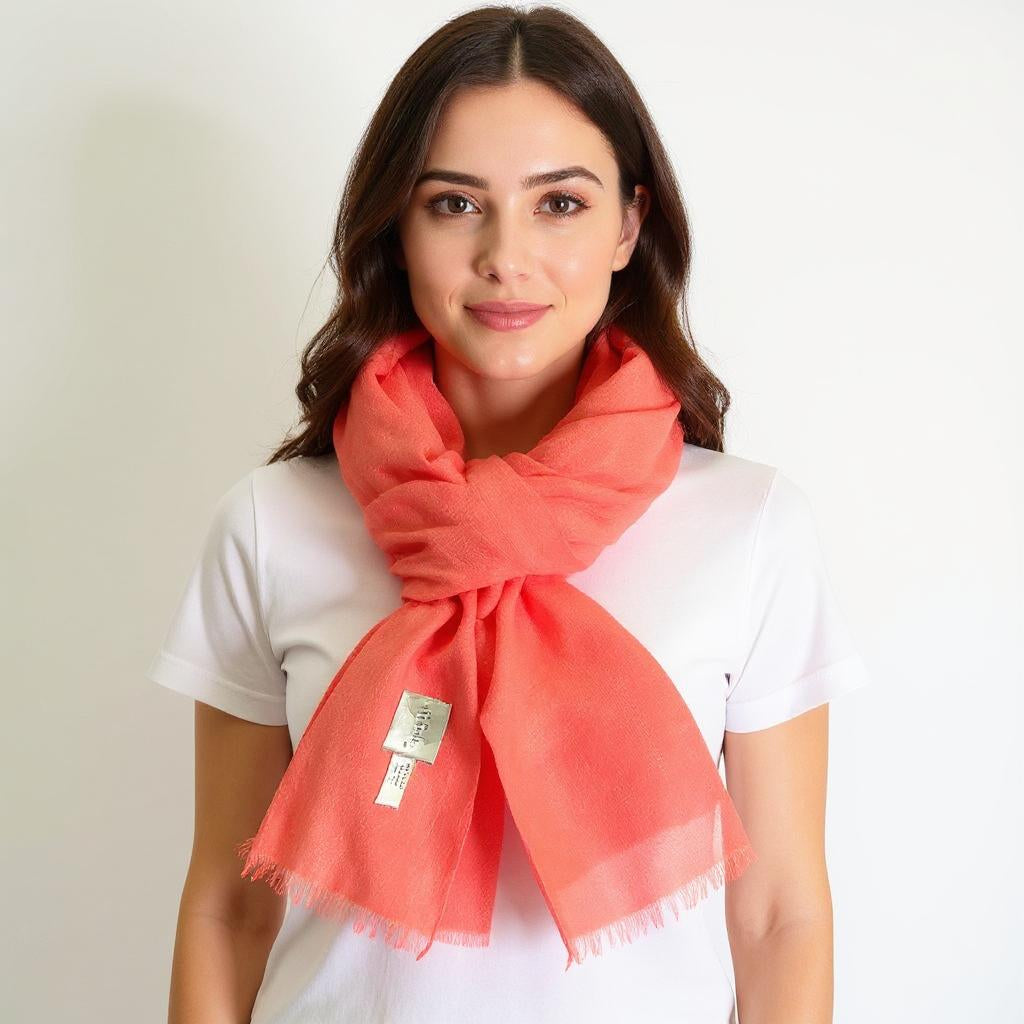 Women’s Peach Cashmere Scarf – 100% Pure & Luxuriously Soft