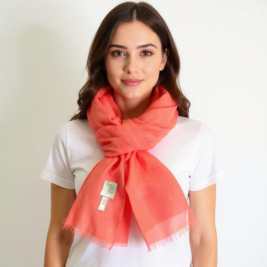Women’s Peach Cashmere Scarf – 100% Pure & Luxuriously Soft