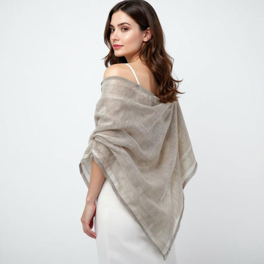 Ash Grey Pure Cashmere Lightweight Shawl