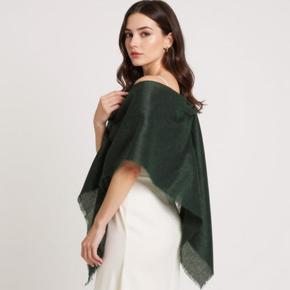 Emerald Green Pure Cashmere Lightweight  Shawl