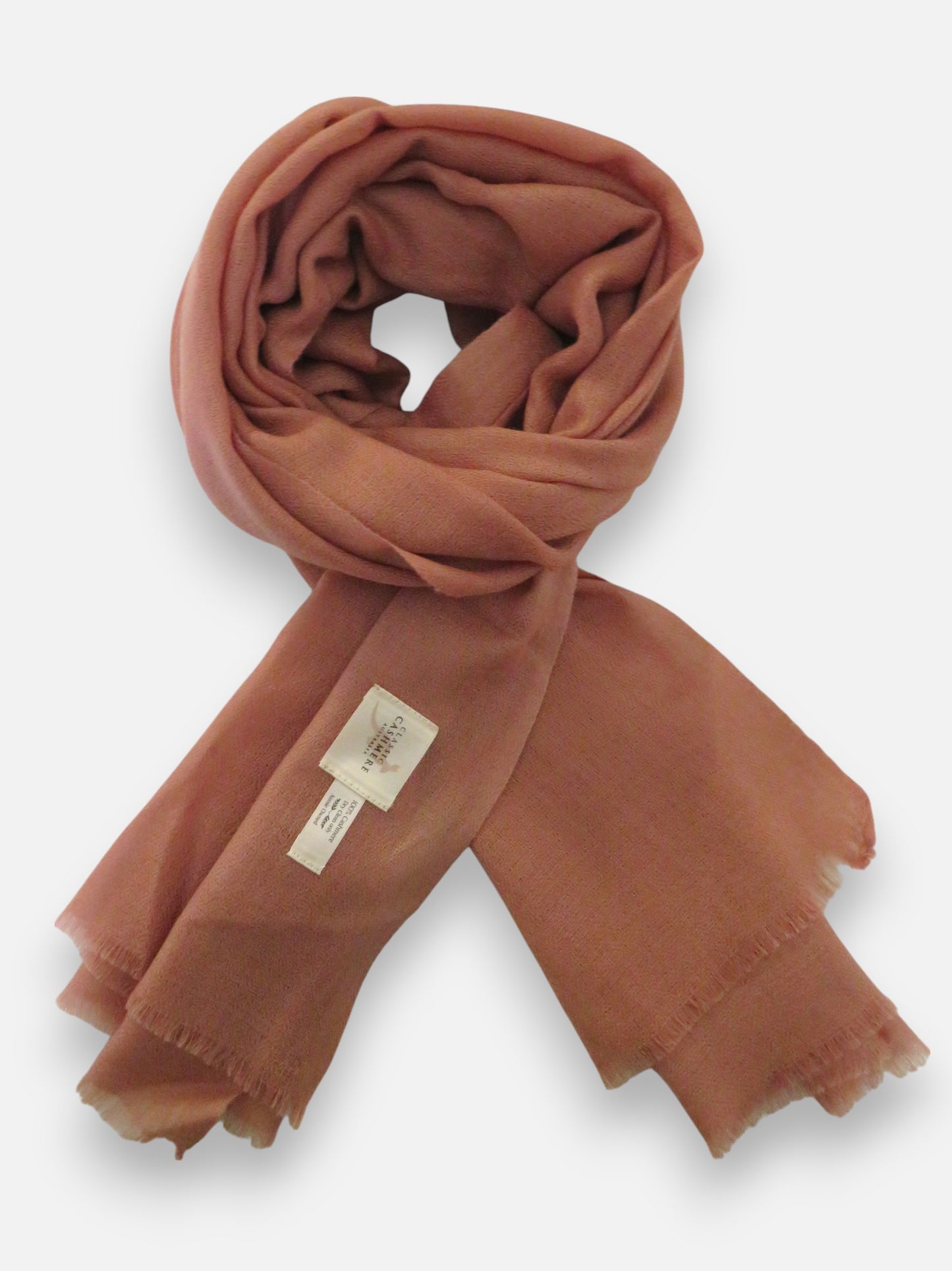 Earthy Brown Pure Cashmere Lightweight  Shawl