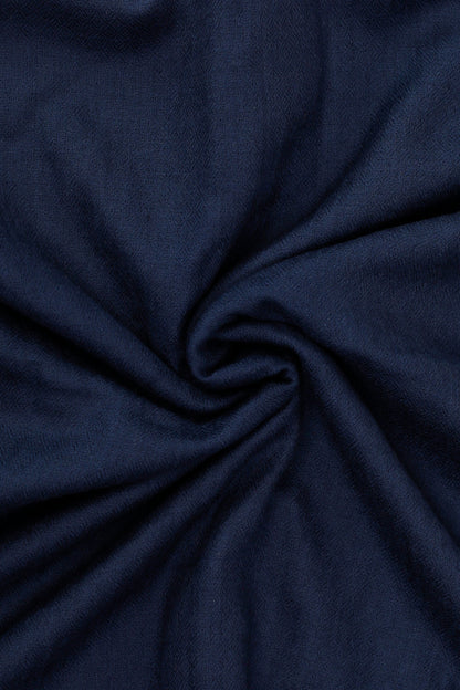 My Store navy blue 100% pure cashmere shawl with a soft, lightweight, and draped fabric texture.