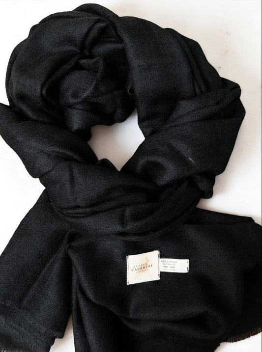 Men’s Black Cashmere Scarf – 100% Pure & Luxuriously Soft