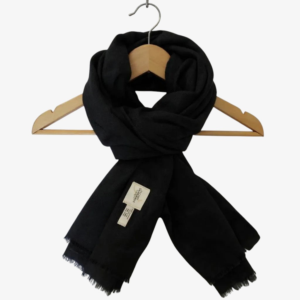 Women’s Black Cashmere Scarf – 100% Pure & Luxuriously Soft