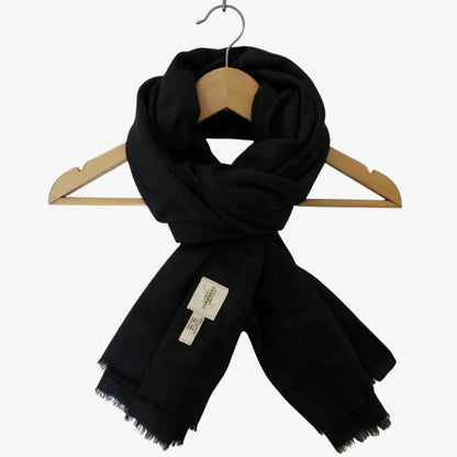 Women’s Black Cashmere Scarf – 100% Pure & Luxuriously Soft