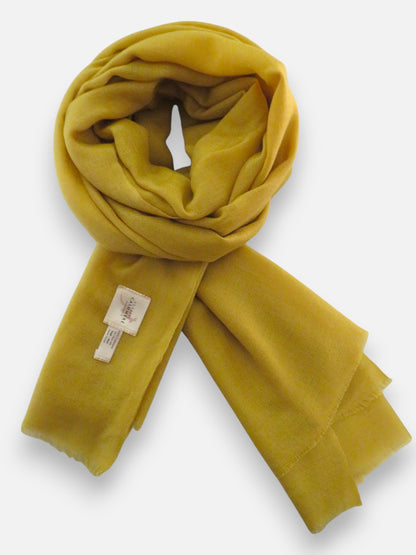 Women’s Mustard Yellow Cashmere Scarf – 100% Pure & Luxuriously Soft