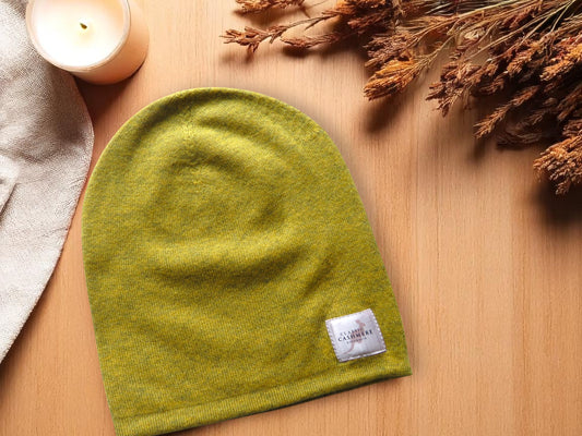 Kids Mustard Yellow Cashmere Beanie – Soft & Warm Winter Hat